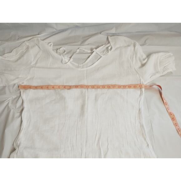 Ekouaer Swimsuit Coverup Women's Size XL White Ruffles V-neck Tie Back Sheer - Picture 6 of 7